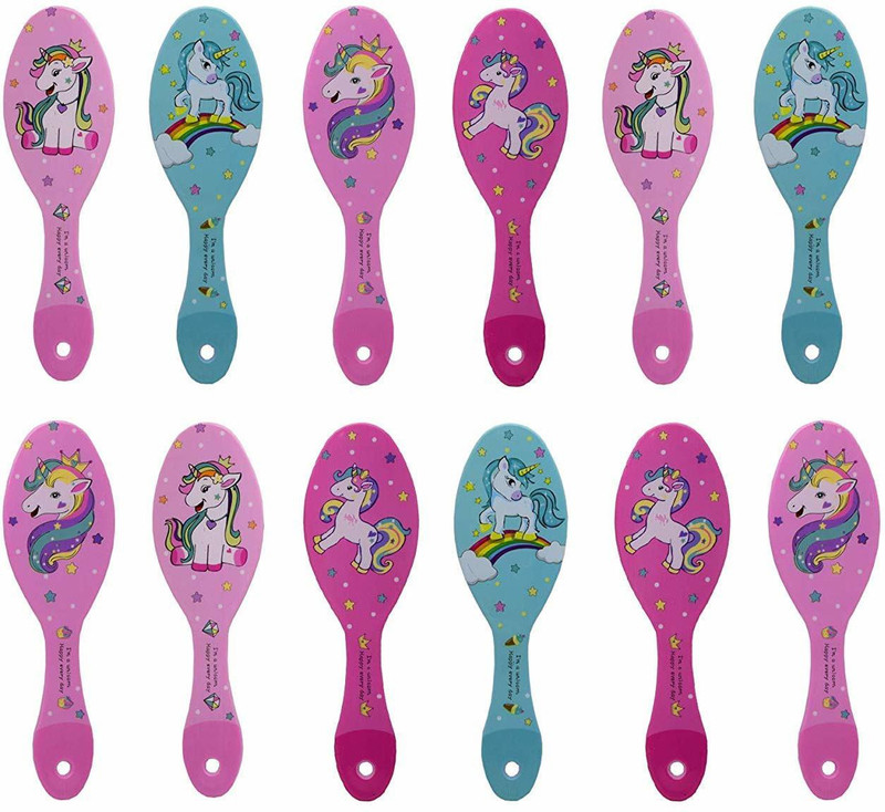 Asera Unicorn Hair Brushes for Kids for Birthday Return Gifts for Girls (Set of 12)