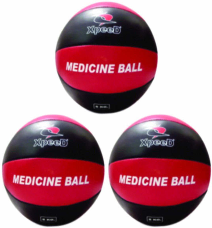 XpeeD Leather Fitness Cross Fitnes Solid Gym Training Hard Ball Weighted Medicine Ball(Weight:  3 kg, Black)