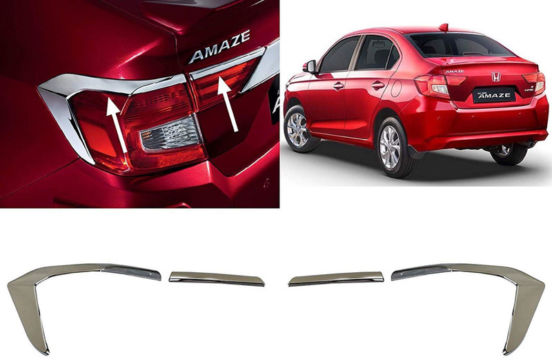 CARMART Tail Light Chrome Garnish Imported AMAZE 2018 onwards Chrome Honda Amaze Rear Garnish