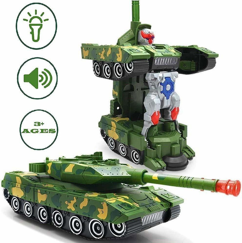 TinyAll Robot Army Combat Tank With Light And Musical Sound Toy For Kids(Green)