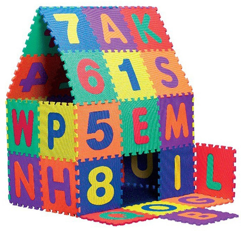 EGM Kids Puzzle 36 Tiles Educational Interlocking alphabet puzzle mat(Multicolor)