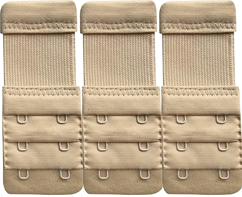 Wooger Bra Hook Extender (Beige,Pack Of 3) Hook Extender(Beige Pack of 3)