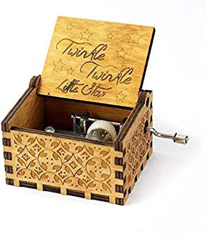 Zesta Handcrafted Wooden Movie Music Box - Twinkle Twinkle(Brown)