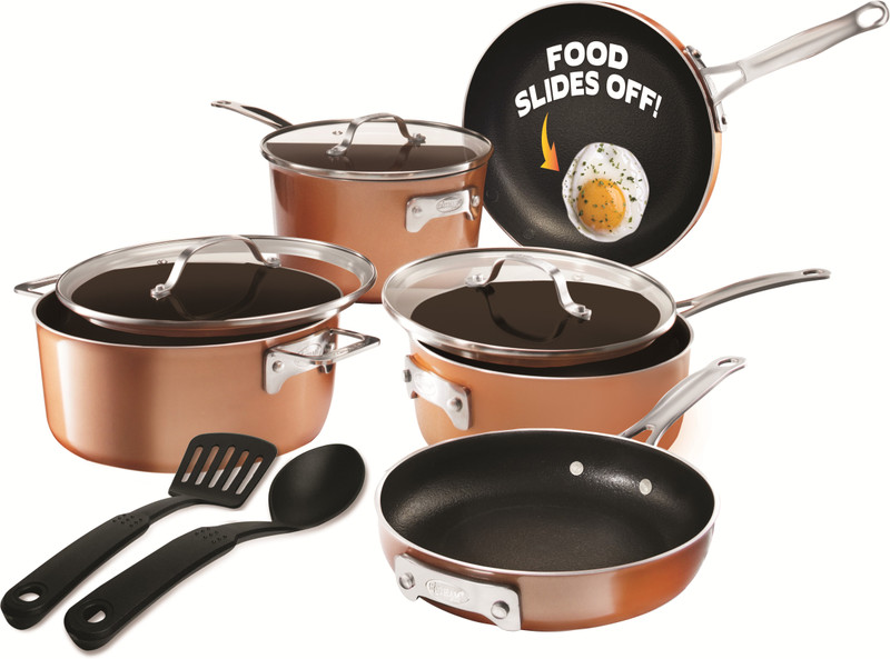 GOTHAM STEEL Induction Bottom Non-Stick Coated Cookware Set(Aluminium, 9 - Piece)