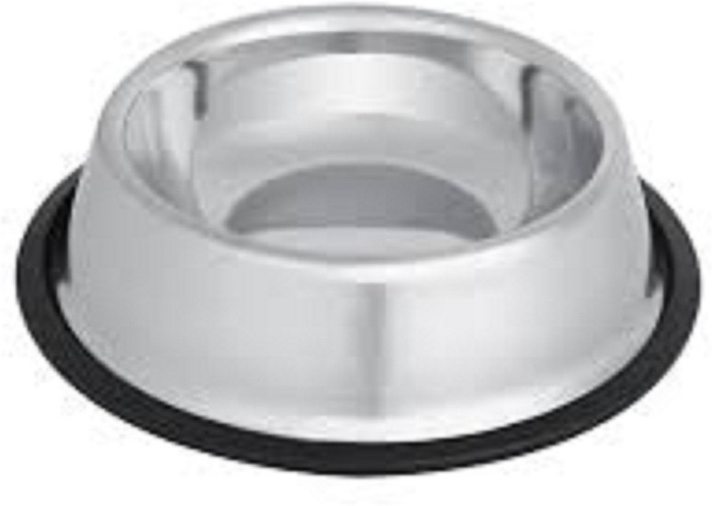 Hanu ROUND Steel Pet Bowl(400 ml Silver)