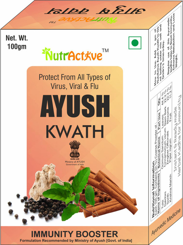 NutrActive Natural Ayush Kwath - Enhance your immunity & Restore Quality Life - 100gm (Recommended by Ministry of Ayush(100)
