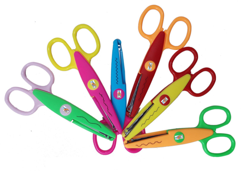 MAJESTIC BASKET Fancy Designer Art & Craft Decorative 6 Zigzag Scissors for Border Edge Cutting Etc Scissors Scissors(Set of 6, Multicolor)