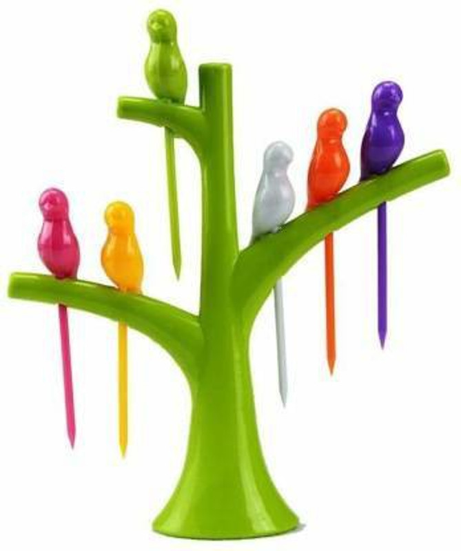 Newai Bird Fruit Fork Set Plastic Fruit Fork Disposable Plastic Serving Fork(Pack of 1)