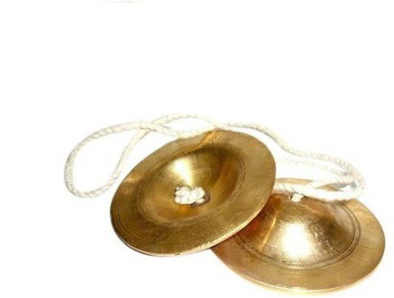 Fellix Original 100% Brass Manjeera/MANJIRA BRASS PAIR WITH White COTTON Kartal Instrument