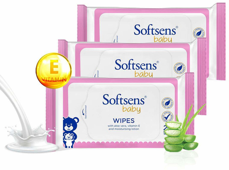 Softsens Baby Wipes (Pack of 20x3)(60 Wipes)