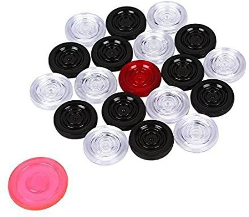 VINNEY Carrom Coins of High Class Transparent Plastic (Pack of 20 Pcs with 1 Striker Carrom Pawns(Pack of 21)