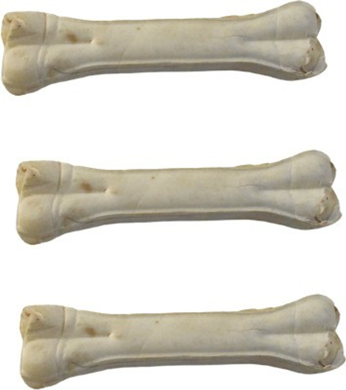 Puppy buddy Br&on 8 Inch 3 Pcs White Digestible Rawhide Bone For Dog Dog Treat(200 g, Pack of 3)