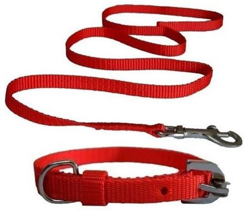 JV9 jv90.5 Dog Collar & Leash(Small, Red, Black)