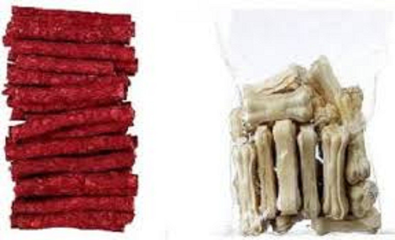 Hanu Dog Bone 4inch bone 1 Kg +Dog Chew Sticks Mutton 1kg Mutton Chicken Dog Chew(2 kg, Pack of 2)