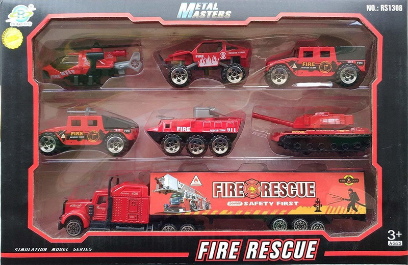 SPKART Metal Fire Rescue Vehicle Play Set(Multicolor, Pack of: 1)