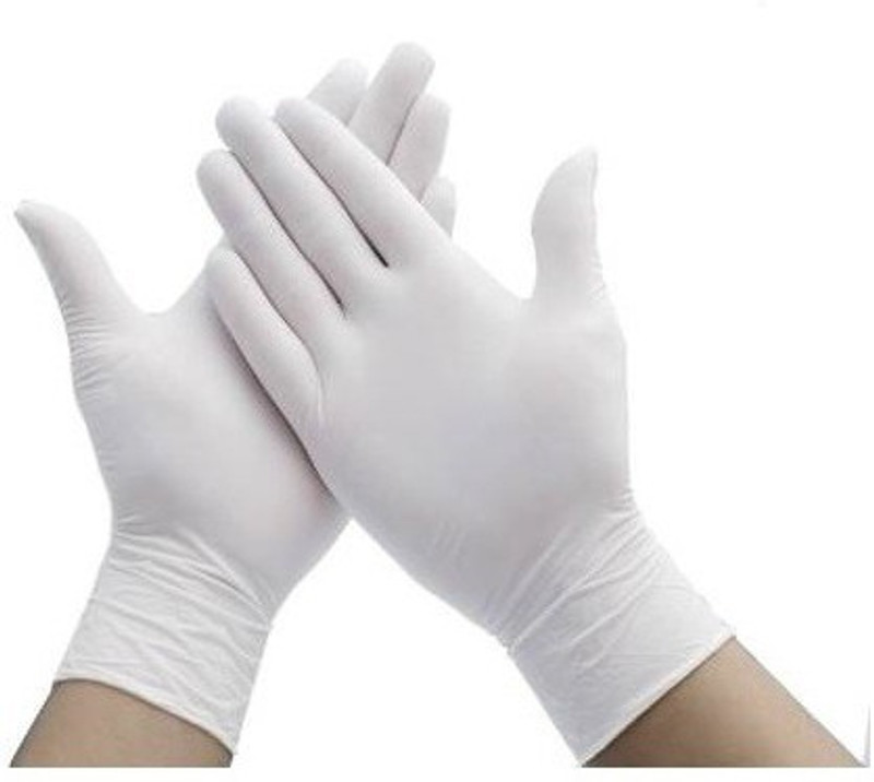 BUWCH WHITE-GLV-30 Latex Surgical Gloves(Pack of 10)