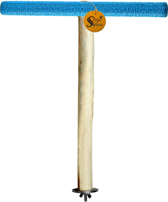 Sage Square Sand Wooden Perch for Birds and Trainning, Natural Wood and Safe For Birds (Small Birds) Wooden Perch, Training Aid, Stick For Bird