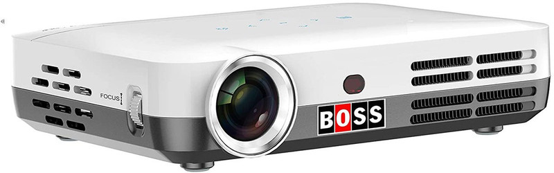 BOSS S7, 3840x2160p 4K Ultra HD, 3D Android 9.0, Contrast 20000:1 (7000 lm / Wireless / Remote Controller) Portable Projector(White)