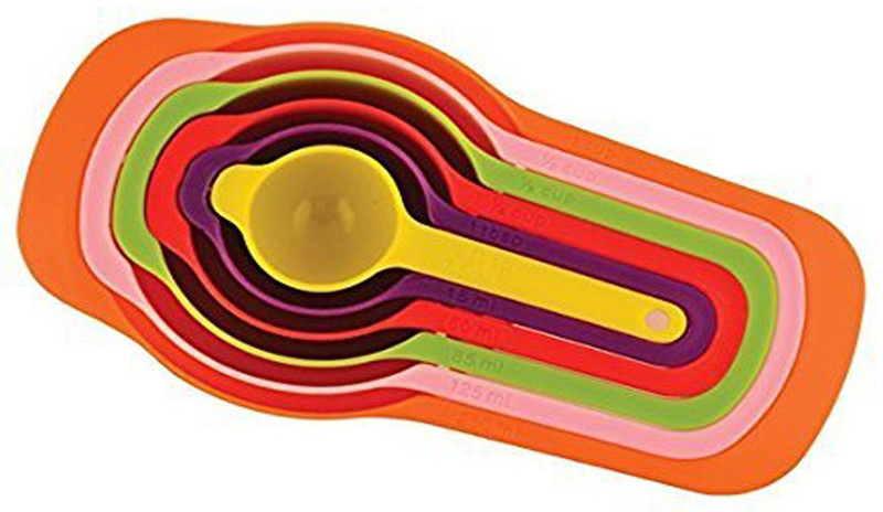 GTC Measuring Cups and Spoons - Space Saving Design Colorful Kitchen Cooking and Baking Measurement Measuring Cups Spoons Set Plastic Measuring Spoon Set(Pack of 6)