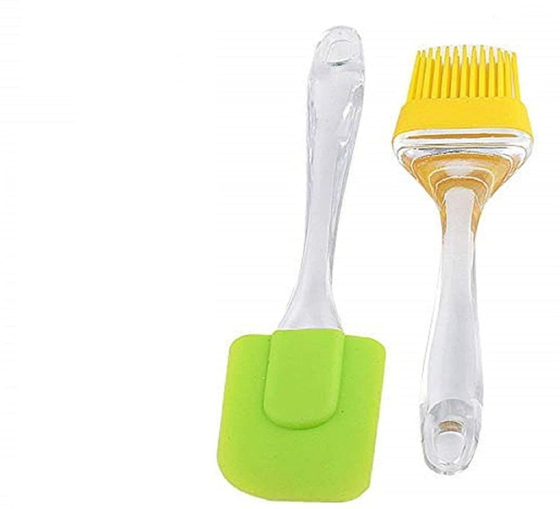 mega star Silicone Spatula and Pastry Brush Set Special for CakeMixer silicon Flat Pastry Brush(Pack of 2)