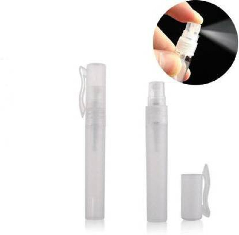 UGS Hand Mist Spray Refillable Bottle for office 10 ml Perfume Atomizer Pack of 2 10 ml Plastic Spray Bottle(Pack of 2, White)