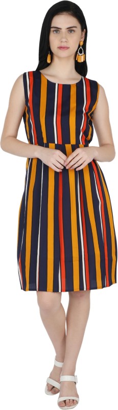 IkonikbeZ Women A-line Multicolor Dress