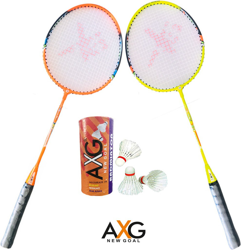 AXG NEW GOAL AX-8 Stern Aluminium Badminton Kit (2 Racquets, 3 Shuttlecocks) Badminton Kit