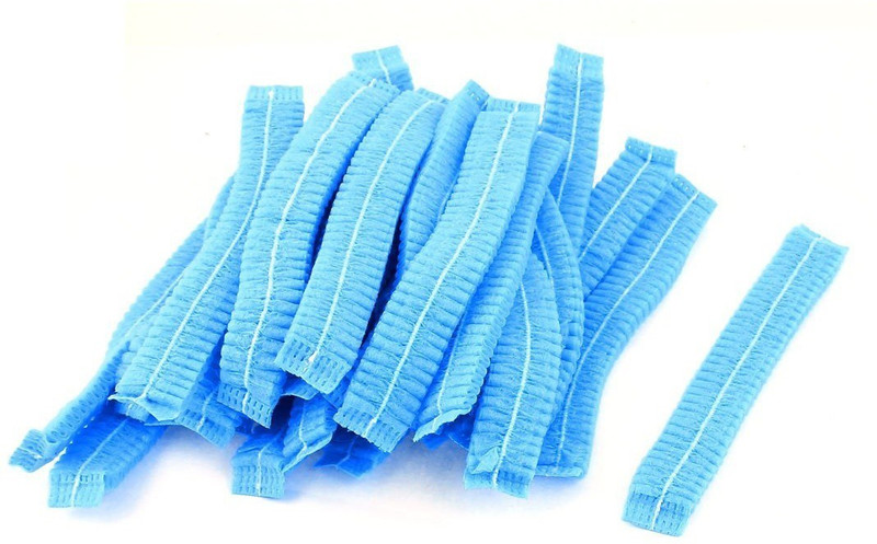 Stylewell Pack Of 50 Pcs Premium Unisex Blue Color Net Hair Covers Mob Cap For Food Hygiene Catering