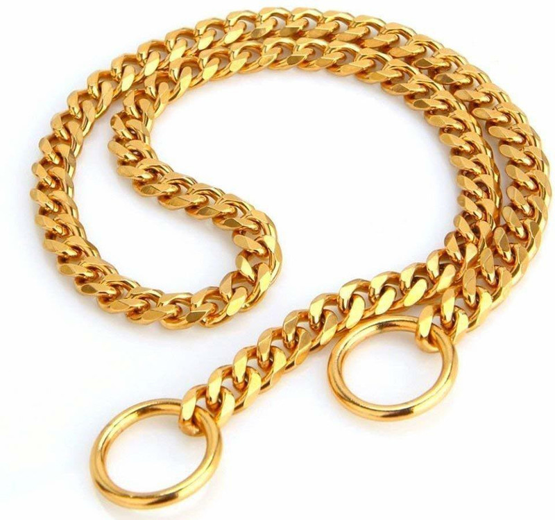 SCOOBEE 76 cm Dog Chain Leash(Gold)