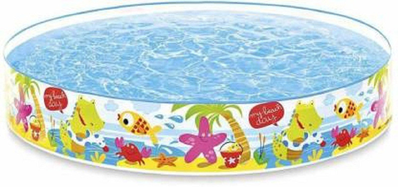 Shopkart Round Rubber Plastic Small Size Swimming Pool For Children, Diameter 5 Feet Inflatable Swimming Pool (Multicolor) Inflatable Swimming Pool(Multicolor)
