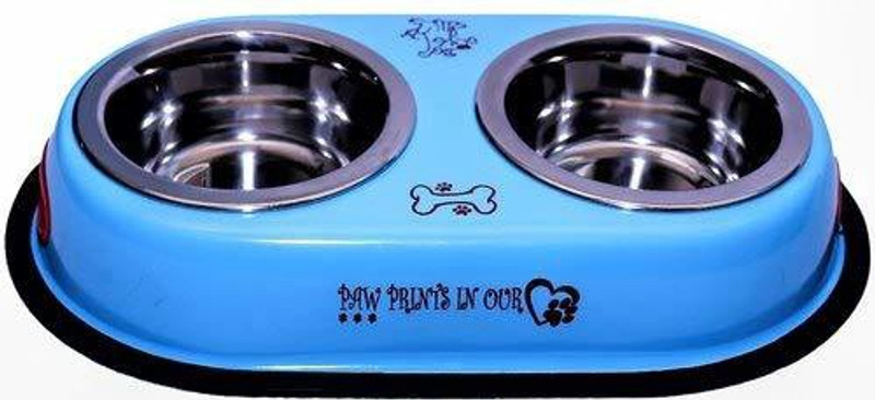 FONDLE Circular Steel Pet Bowl(700 ml Blue)