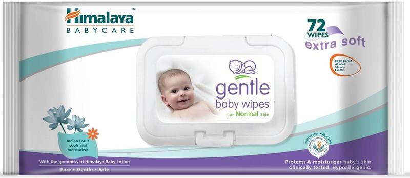 HIMALAYA Gentle Baby Wipes 72's Pack of 3 Combo(216 Wipes)