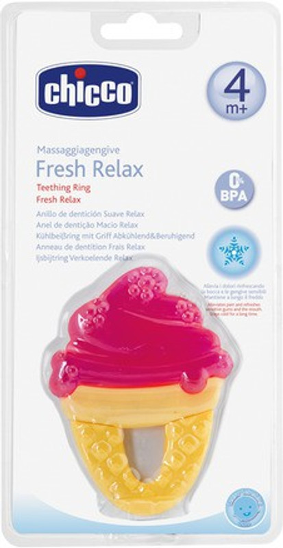 Chicco fresh relax Ice cream ,pink Teether(Multicolor)