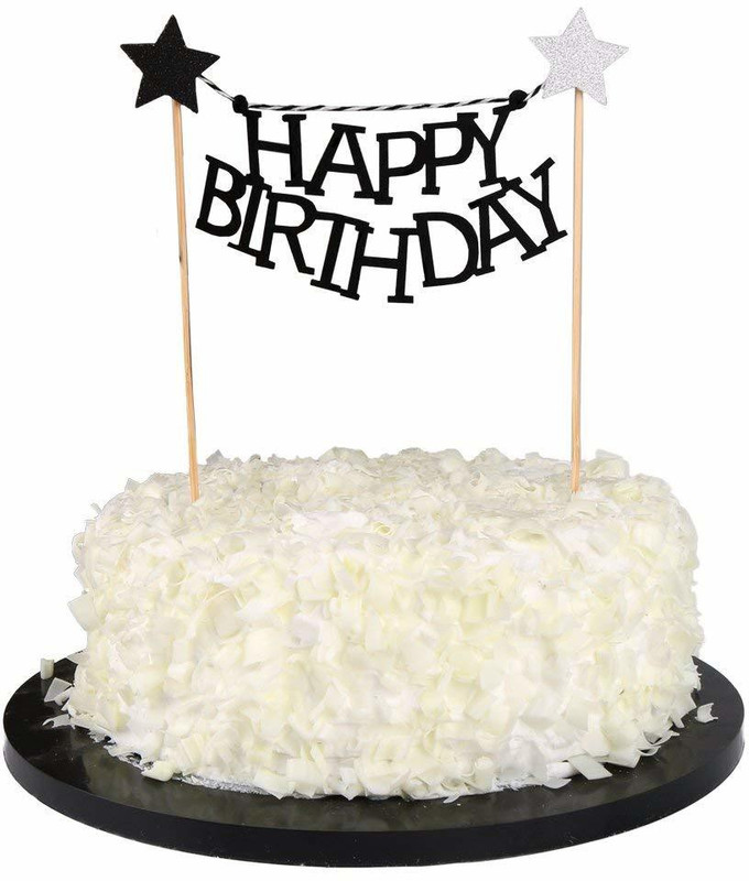 Bash N Splash HAPPY BIRTHDAY FOAM BANNER CAKE TOPPER Cake Topper(Black Pack of 1)