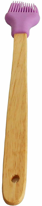 Daily Fest Silicone Wooden Handle Basting Pastry Oil Brush,Silicone Baking Brush Utensils Spatula for Grilling, Meat, Barbecue, Cakes & Pastries, Glazing, Heat Resistant, Dishwasher Safe (1pc) SILICONE Flat Pastry Brush(Pack of 1)