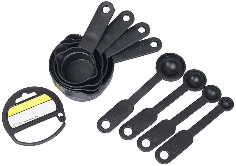 THEODORE Premium 8pcs Measuring Cup and Spoon Set Multi Purpose Kitchen Tool, Measuring Cups for Kitchen, Measuring Cups for Baking Cake, Cake Baking Accessories, Measuring Spoons Set (8 Pic Spoon) Plastic Measuring Spoon Set(Pack of 8)