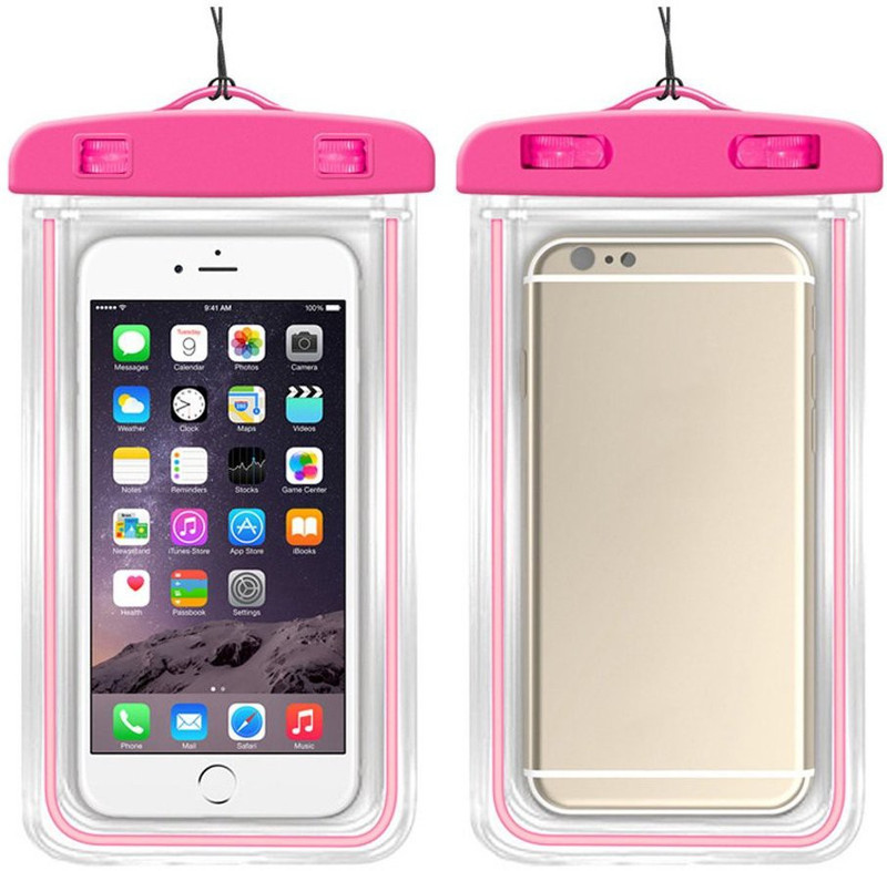 RPMSD Pouch for Waterproof Case Bag Pouch Universal Mobile phone(Pink, Waterproof, Plastic, Pack of: 1)