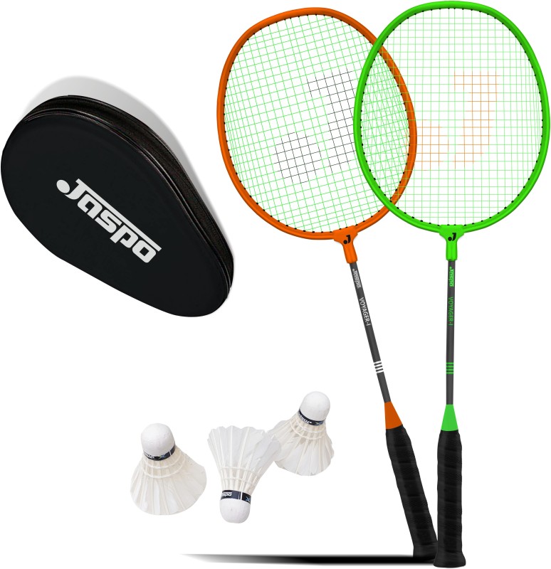 Jaspo Voyager Badminton Beginner Professional Practice Racket Set (2 Racket, 3 Feather Shuttle And bag) Badminton Kit
