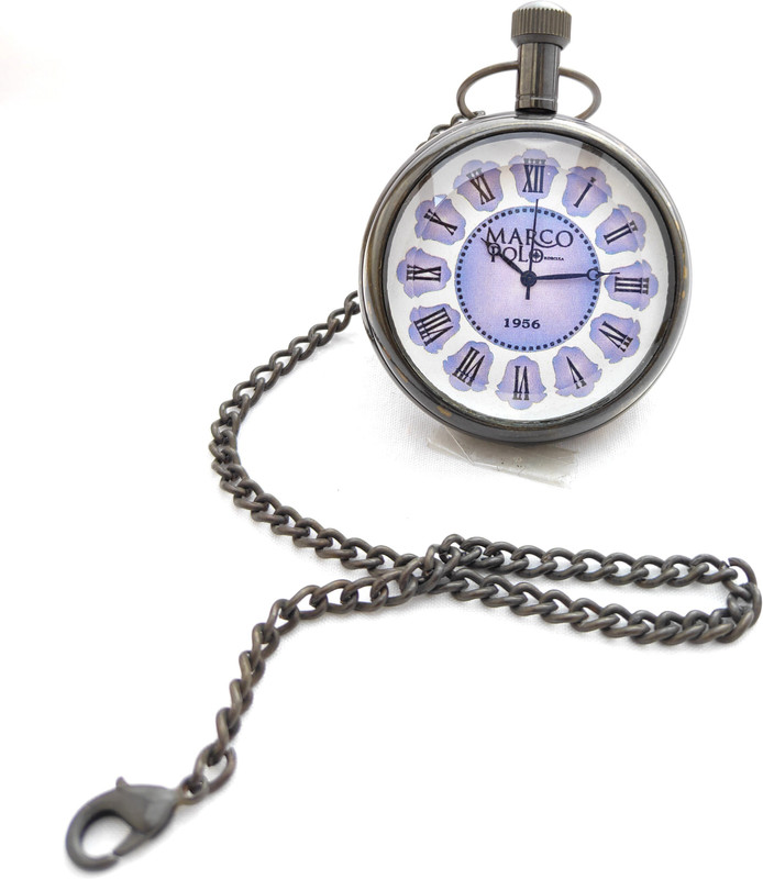 k.v handicrafts Antique Brass Analog Watch/Pocket Watch with Chain (MarcoPolo Dial) PW-BA-50-00325 Brass Antique Finish Brass Pocket Watch Chain