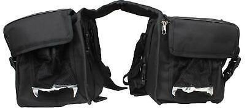 ANK Double-side Black Leatherette Motorbike Saddlebag(60 L)