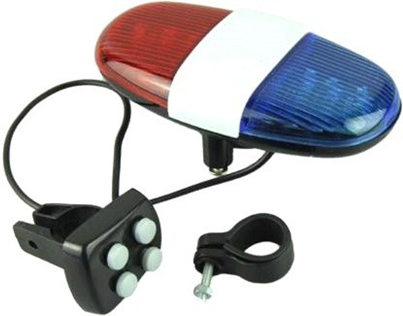 cycle world 4-Tone Whistle Red Blue Police Light Lamp Electric Horn For Bike Bicycle  Bell(Blue, Red)