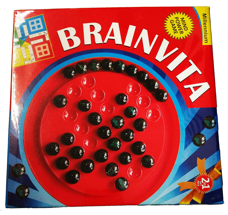 WHITE POPCORN Brainvita & Ludo 2 In 1 Game Board Game Accessories