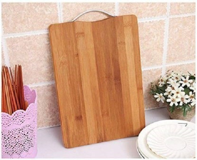 divinezon Bamboo Chopping Board with Handle Bamboo Cutting Board(Beige Pack of 1 Dishwasher Safe)