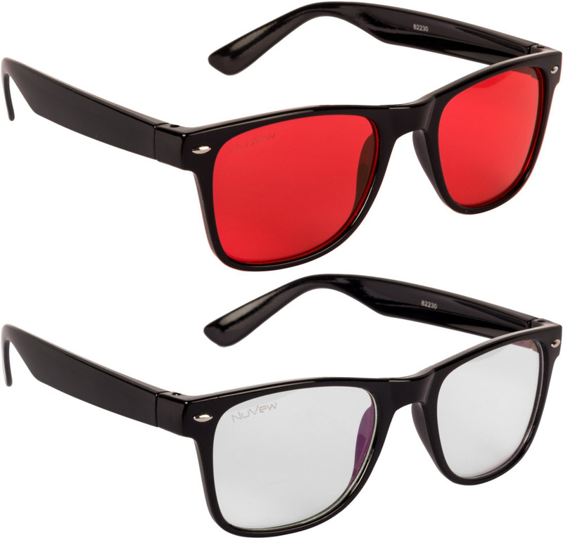 NuVew Wayfarer Sunglasses(For Men & Women, Clear, Red) NuVew Wayfarer Sunglasses(For Men & Women, Clear, Red)