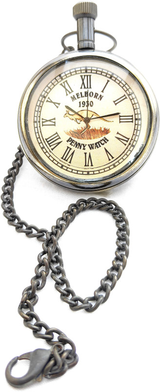 k.v handicrafts Antique Brass Analog Gandhi Watch / Pocket Watch (Big Ship Watch Dial) KVPW-BA-50-00336 Brass Gold, Brass Antique Brass Pocket Watch Chain