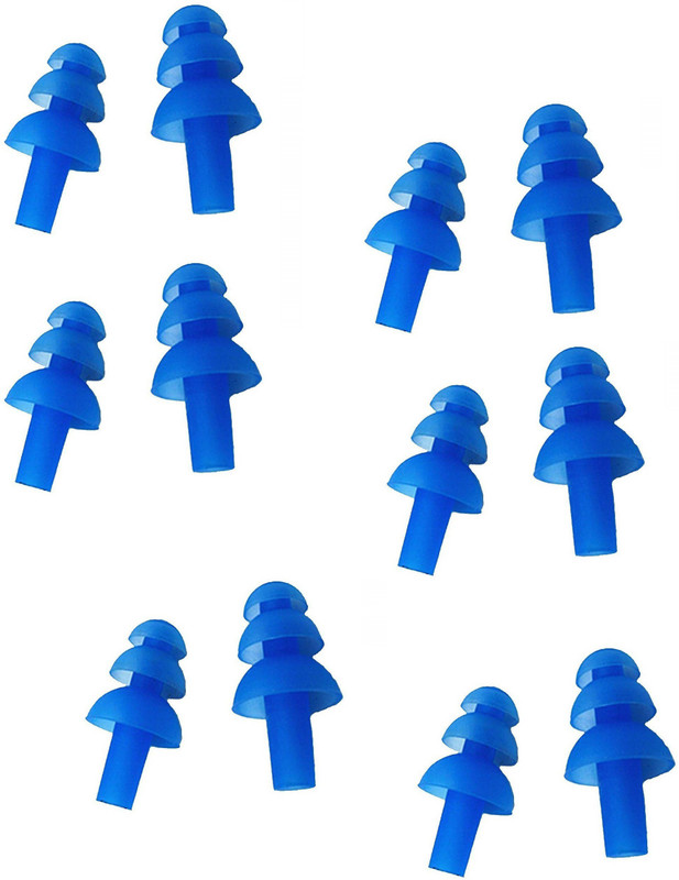 VEDANSHI 6 pairs Kid Silicone Earplugs Swimmers Soft Flexible Ear Plugs for Swimming or Sleeping Blue Ear Plug(Blue)