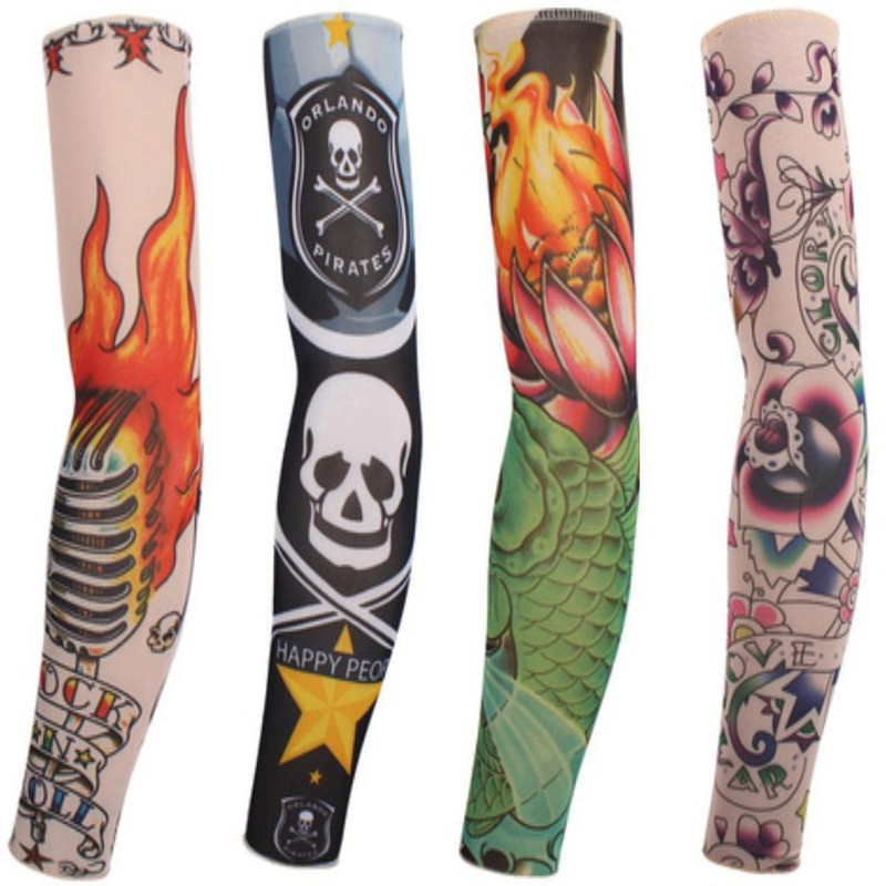Ashher tatomult Nylon, Cotton Arm Warmer(Multicolor)
