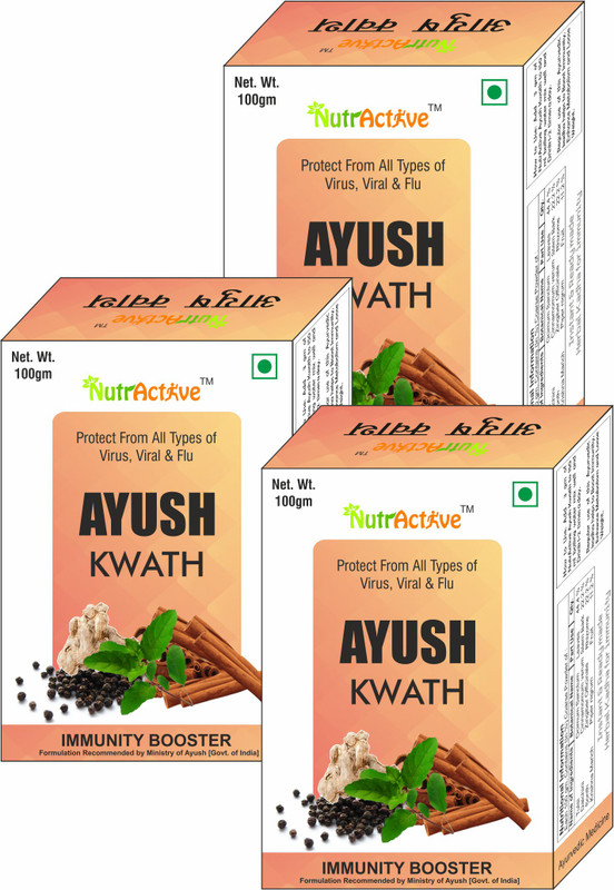 NutrActive Natural Ayush Kwath - Enhance your immunity & Restore Quality Life (Recommended by Ministry of Ayush(Pack of 3, 300)