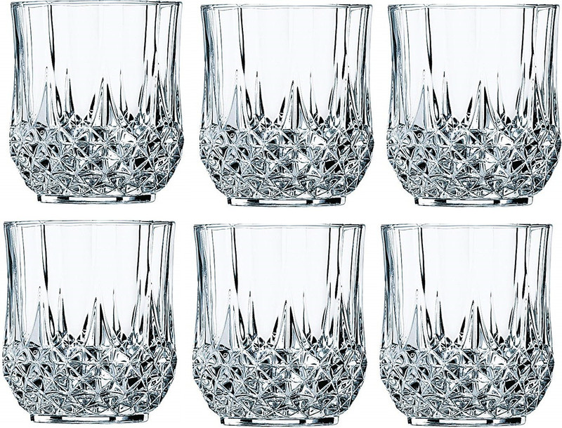 KITCHENQUEEN (Pack of 2) 1 350ml daimond glass 2 Glass Whisky Glass(350 ml, Glass, Clear)