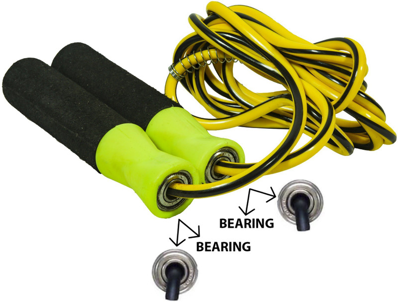MRS Ball Bearing Skipping Rope Speed Jump Fitness Workout Ball Bearing Skipping Rope(Yellow, Length: 274 cm)